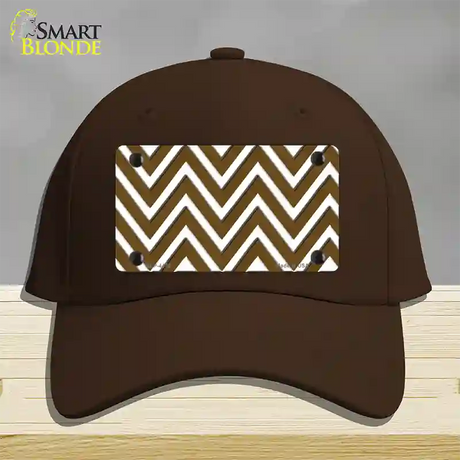 Brown White Large Chevron Novelty License Plate Hat Cotton / Dark Brown