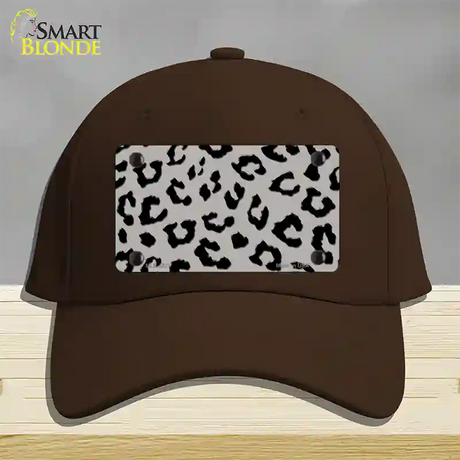 Grey Black Cheetah Novelty License Plate Hat Cotton / Dark Brown