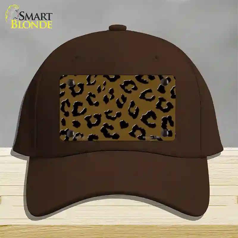 Brown Black Cheetah Novelty License Plate Hat Cotton / Dark Brown