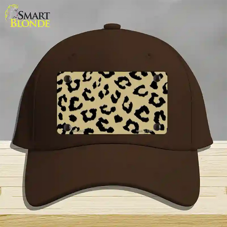 Gold Black Cheetah Novelty License Plate Hat Cotton / Dark Brown