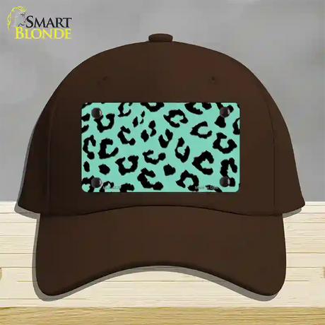 Mint Black Cheetah Novelty License Plate Hat Cotton / Dark Brown