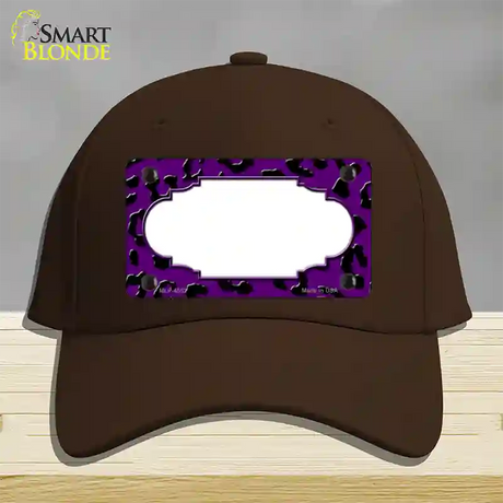 Purple Black Cheetah Scallop Novelty License Plate Hat Cotton / Dark Brown