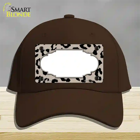 Tan Black Cheetah Scallop Novelty License Plate Hat Cotton / Dark Brown