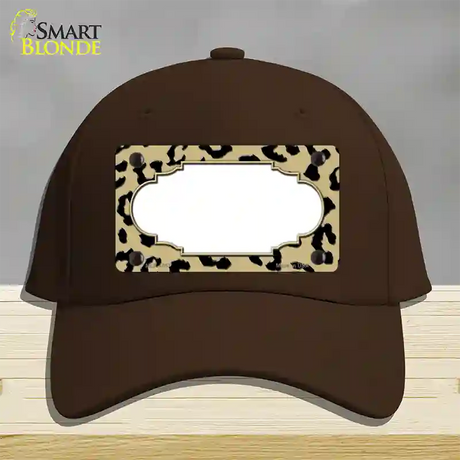 Gold Black Cheetah Scallop Novelty License Plate Hat Cotton / Dark Brown