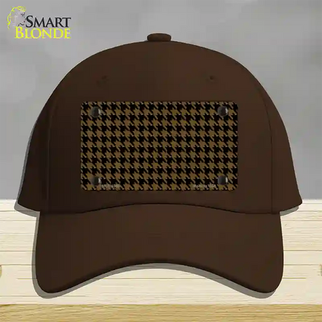 Brown Black Houndstooth Novelty License Plate Hat Cotton / Dark Brown