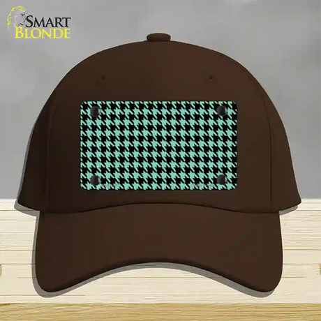 Mint Black Houndstooth Novelty License Plate Hat Cotton / Dark Brown