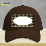 Gold Black Houndstooth Scallop Center Novelty License Plate Hat Cotton / Dark Brown