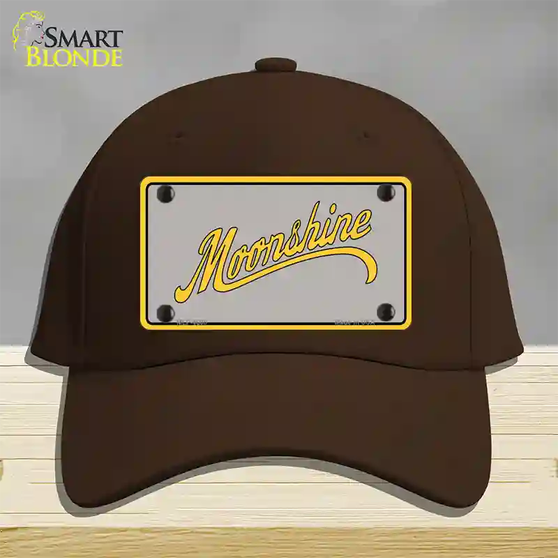 Moonshine Novelty License Plate Hat Cotton / Dark Brown