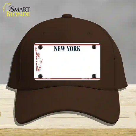 New York State Blank Novelty License Plate Hat Cotton / Dark Brown