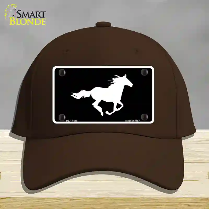 Running Horse Novelty License Plate Hat Cotton / Dark Brown