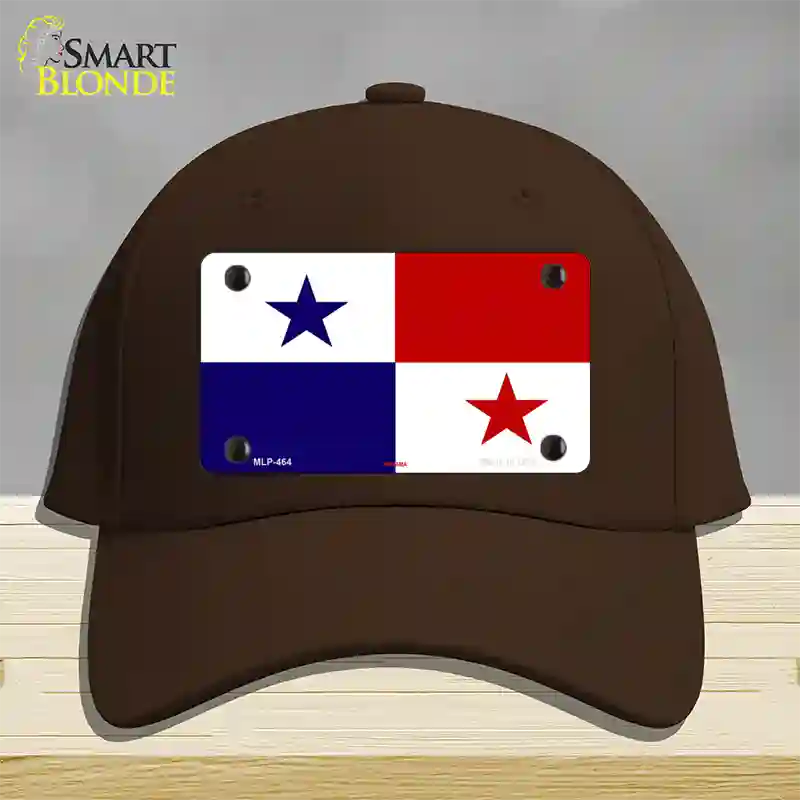 Panama Flag Novelty License Plate Hat Cotton / Dark Brown