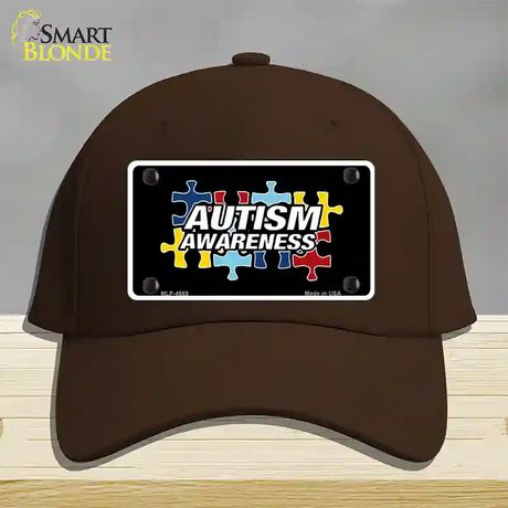 Autism Awareness Novelty License Plate Hat Sign Cotton / Dark Brown