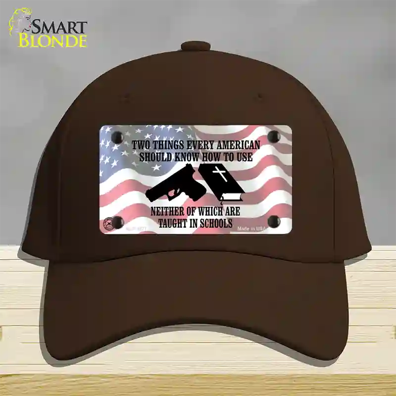 Every American Should Know Novelty License Plate Hat Cotton / Dark Brown