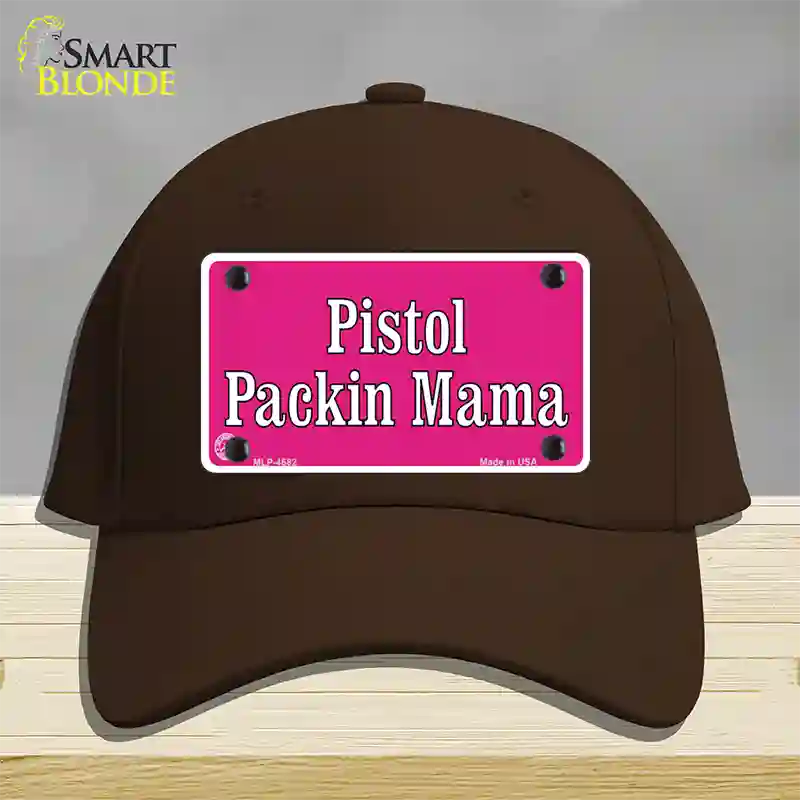 Pistol Packin Mama Novelty License Plate Hat Cotton / Dark Brown