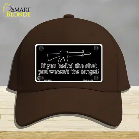 Heard The Shot Novelty License Plate Hat Cotton / Dark Brown