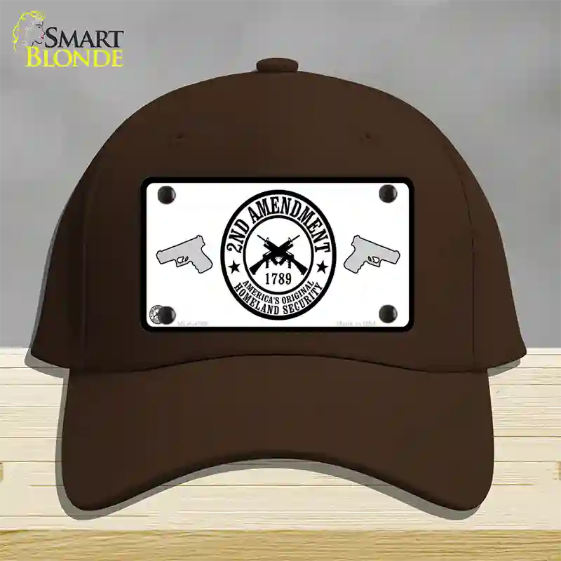 2nd Amendment Novelty License Plate Hat Cotton / Dark Brown