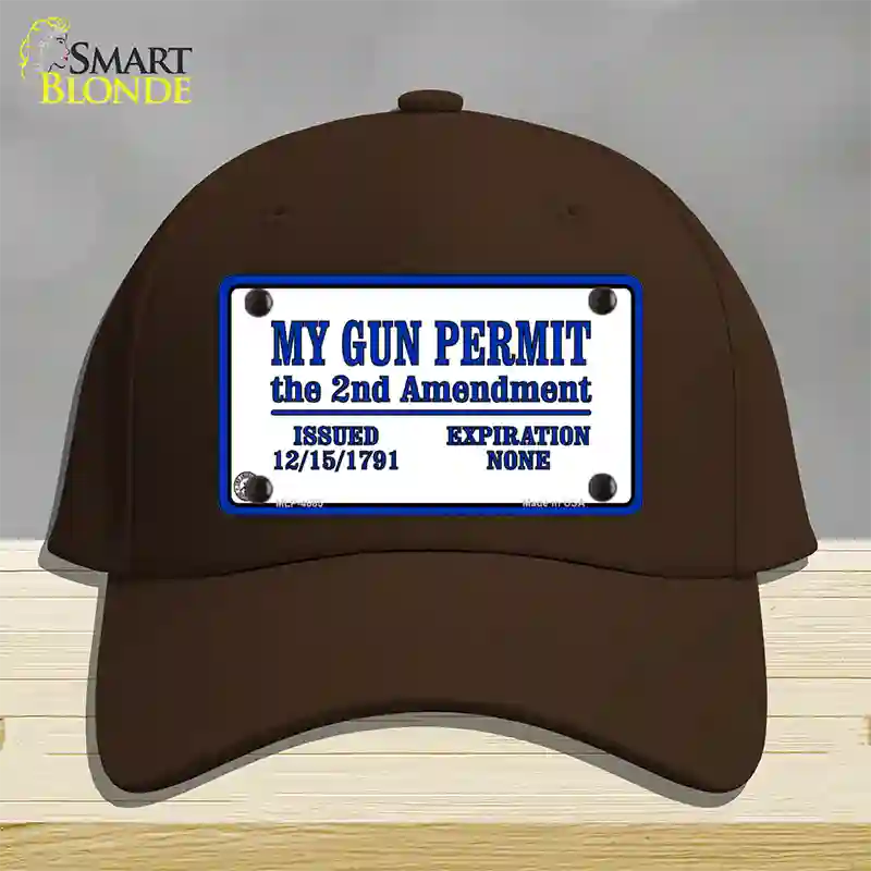 My Gun Permit Novelty License Plate Hat Cotton / Dark Brown