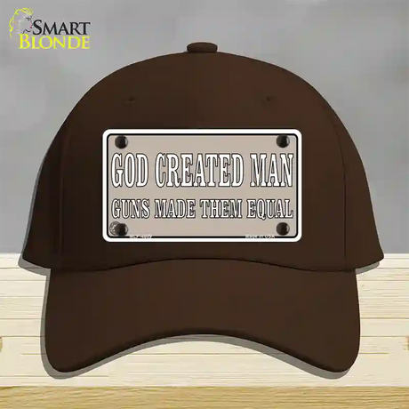 Guns Made Them Equal Novelty License Plate Hat Cotton / Dark Brown