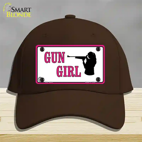 Gun Girl Novelty License Plate Hat Cotton / Dark Brown