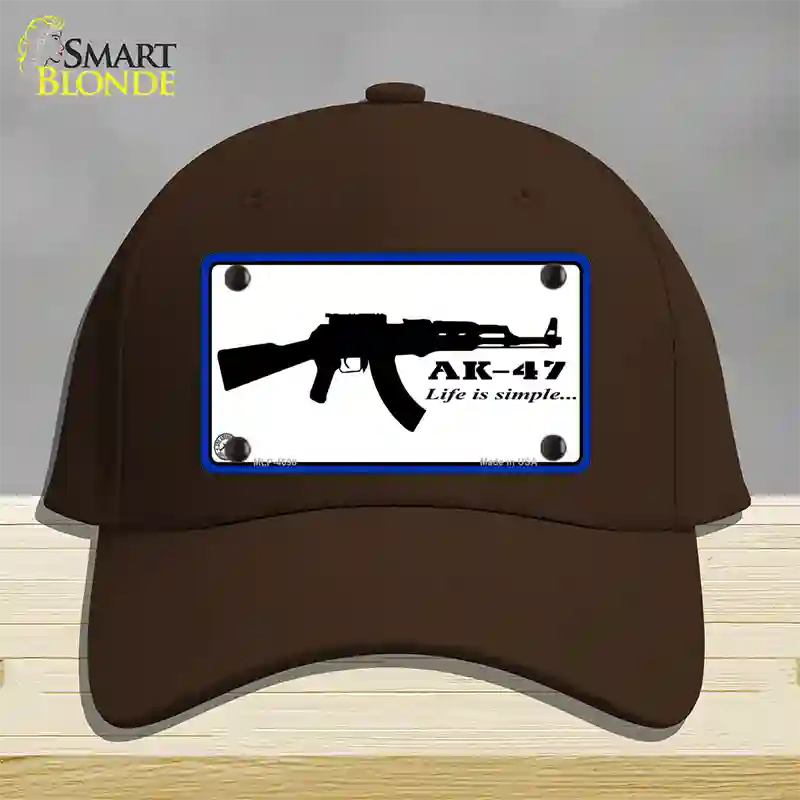 Life Is Simple Novelty License Plate Hat Cotton / Dark Brown