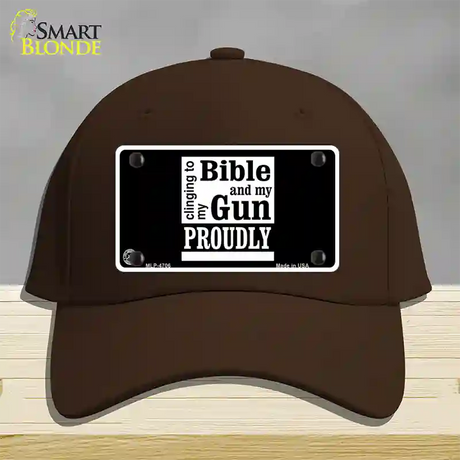 My Bible And My Gun Novelty License Plate Hat Cotton / Dark Brown