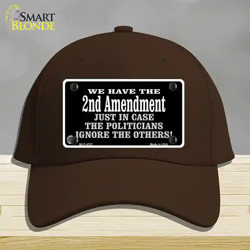 2nd Amendment In Case Politicians Ignore Novelty License Plate Hat Cotton / Dark Brown