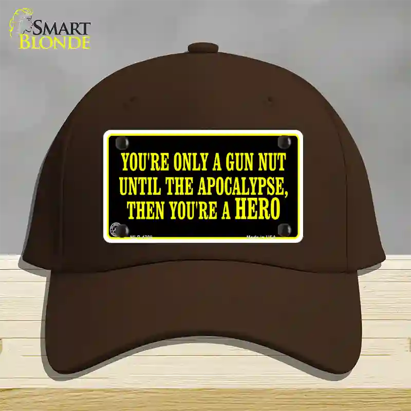 Gun Nut Novelty License Plate Hat Cotton / Dark Brown