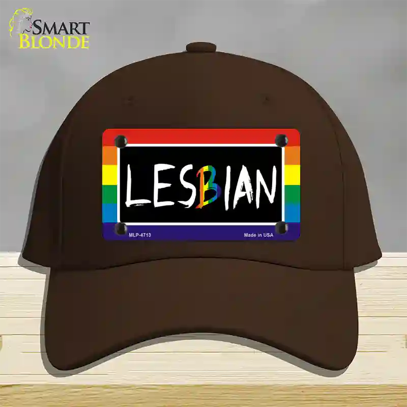 Lesbian Novelty License Plate Hat Cotton / Dark Brown