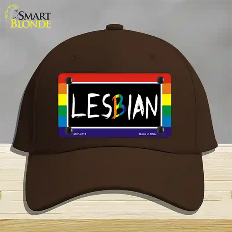 Lesbian Novelty License Plate Hat Cotton / Dark Brown