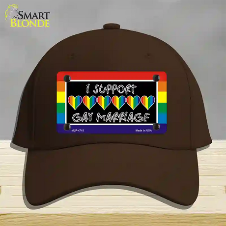 Support Gay Marriage Novelty License Plate Hat Cotton / Dark Brown