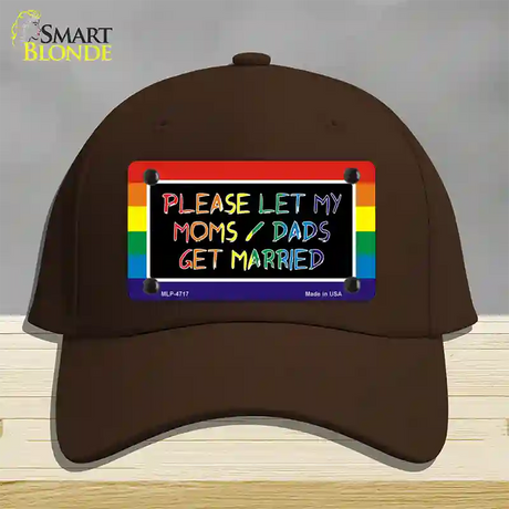 Please Let My Moms And Dads Novelty License Plate Hat Cotton / Dark Brown