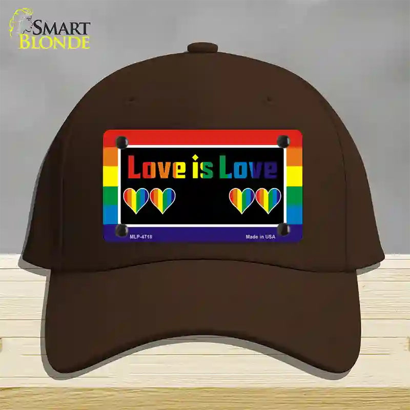 Love Is Love Novelty License Plate Hat Cotton / Dark Brown