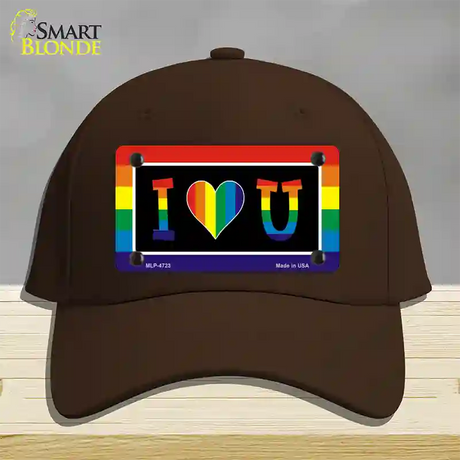 I Love U Novelty License Plate Hat Cotton / Dark Brown