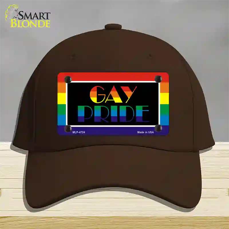 Gay Pride Novelty License Plate Hat Cotton / Dark Brown