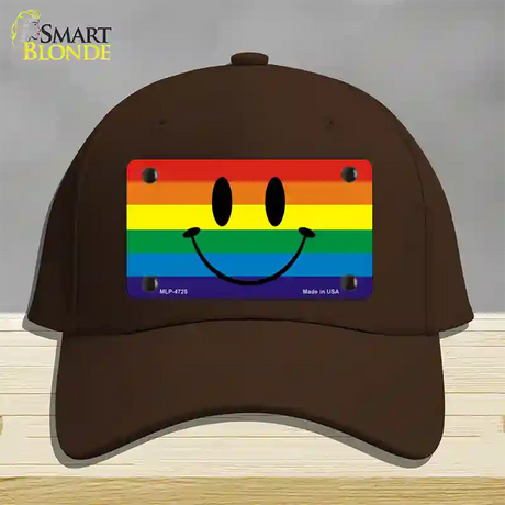 Smiley Face Novelty License Plate Hat Cotton / Dark Brown