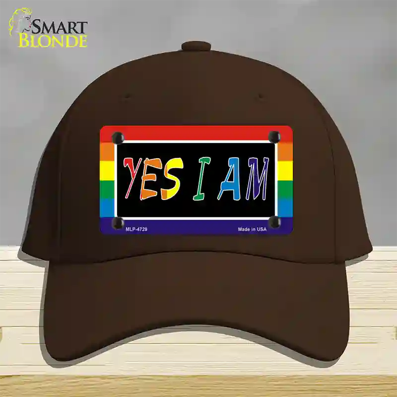 Yes I Am Novelty License Plate Hat Cotton / Dark Brown