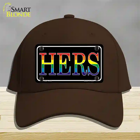 Hers Rainbow Novelty License Plate Hat Cotton / Dark Brown