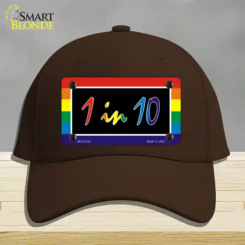 1 In 10 Novelty License Plate Hat Cotton / Dark Brown