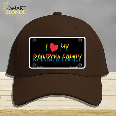 I Love My Rainbow Family Novelty License Plate Hat Cotton / Dark Brown