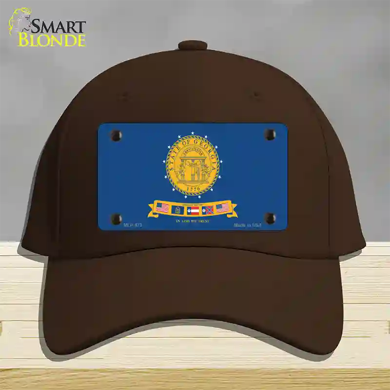 Georgia State Seal Novelty License Plate Hat Cotton / Dark Brown