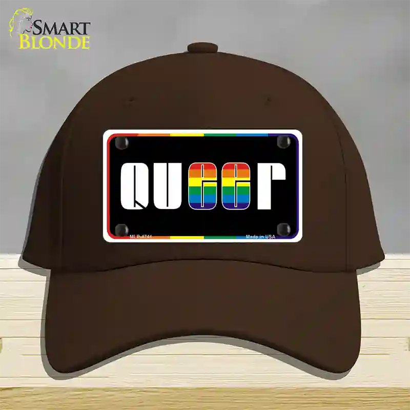 Queer Novelty License Plate Hat Cotton / Dark Brown