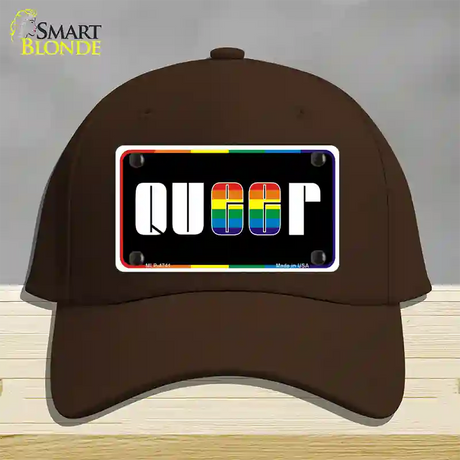 Queer Novelty License Plate Hat Cotton / Dark Brown