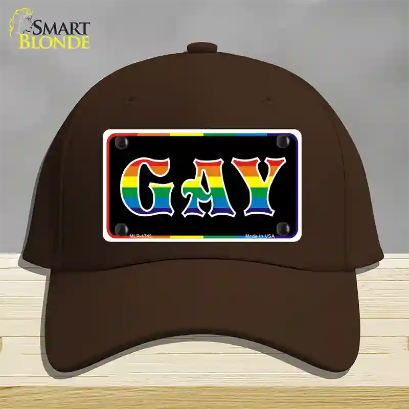 Gay Novelty License Plate Hat Cotton / Dark Brown