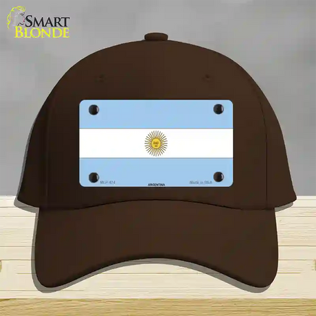 Argentina Flag Novelty License Plate Hat Cotton / Dark Brown