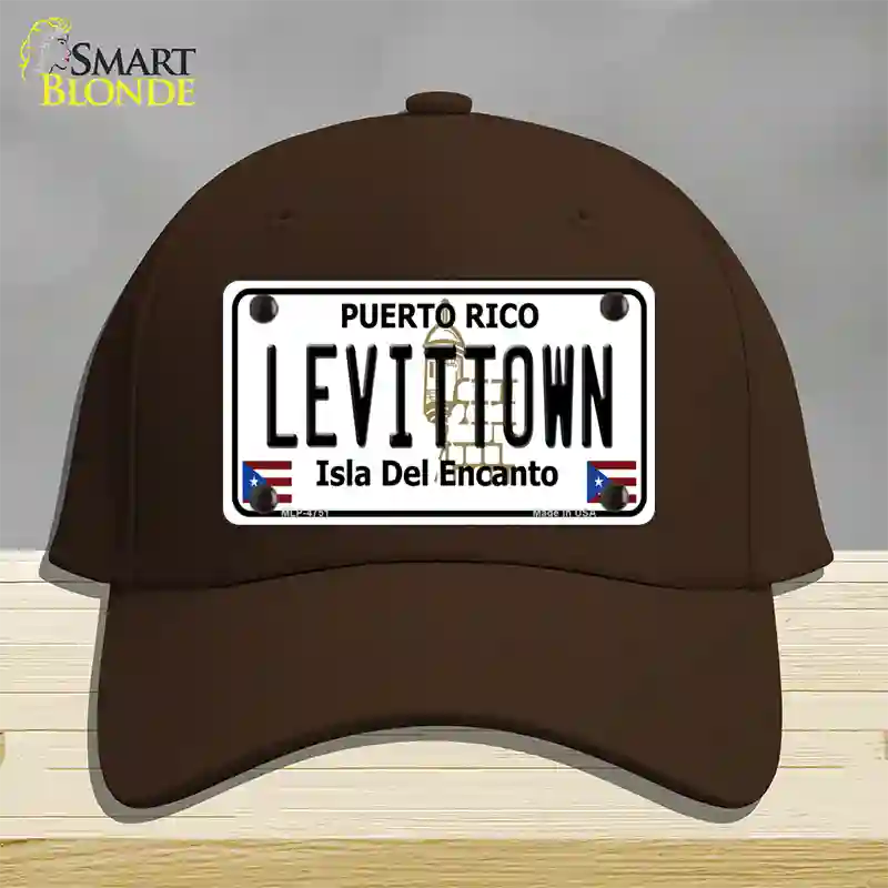 Levittown Puerto Rico Novelty License Plate Hat Cotton / Dark Brown