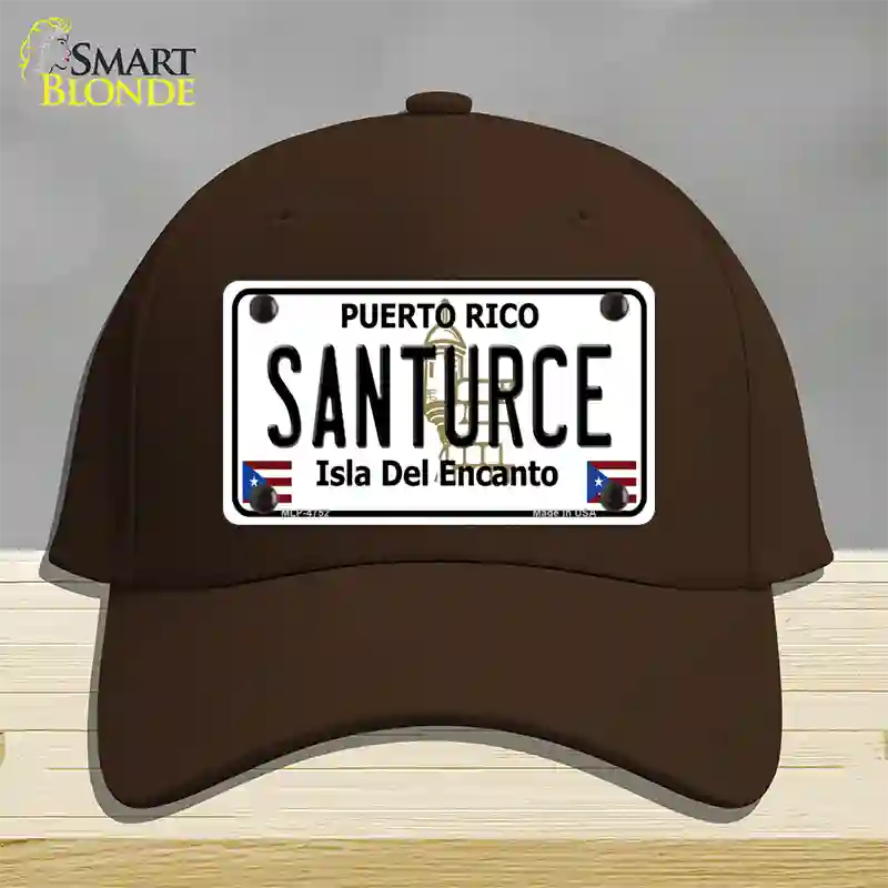 Santurce Puerto Rico Novelty License Plate Hat Cotton / Dark Brown