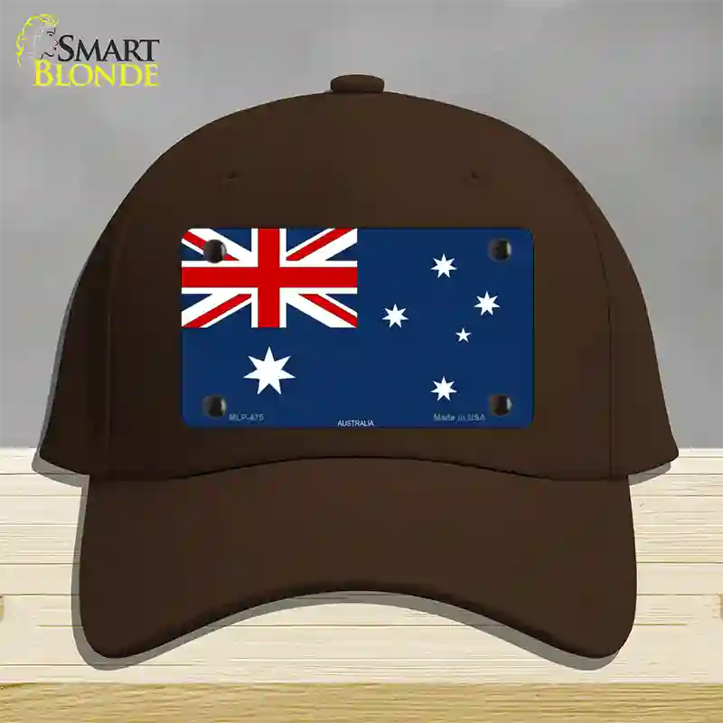 Australia Flag Novelty License Plate Hat Cotton / Dark Brown