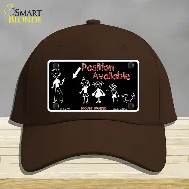 Position Available Novelty License Plate Hat Cotton / Dark Brown