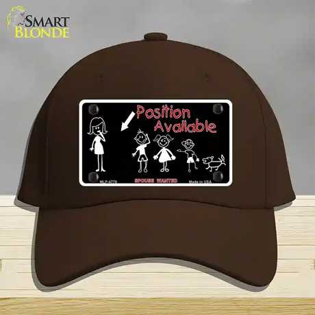 Position Available Male Novelty License Plate Hat Cotton / Dark Brown