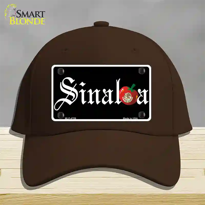 Sinaloa Black Novelty License Plate Hat Cotton / Dark Brown